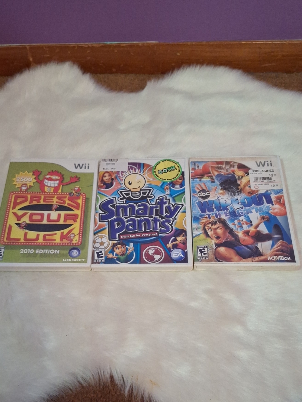 Wii 3 Games, Press Your Luck, Wipeout, & Smarty Pants